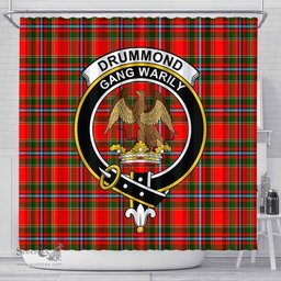 Scottish Drummond of Perth Clan Crest Tartan Shower Curtain