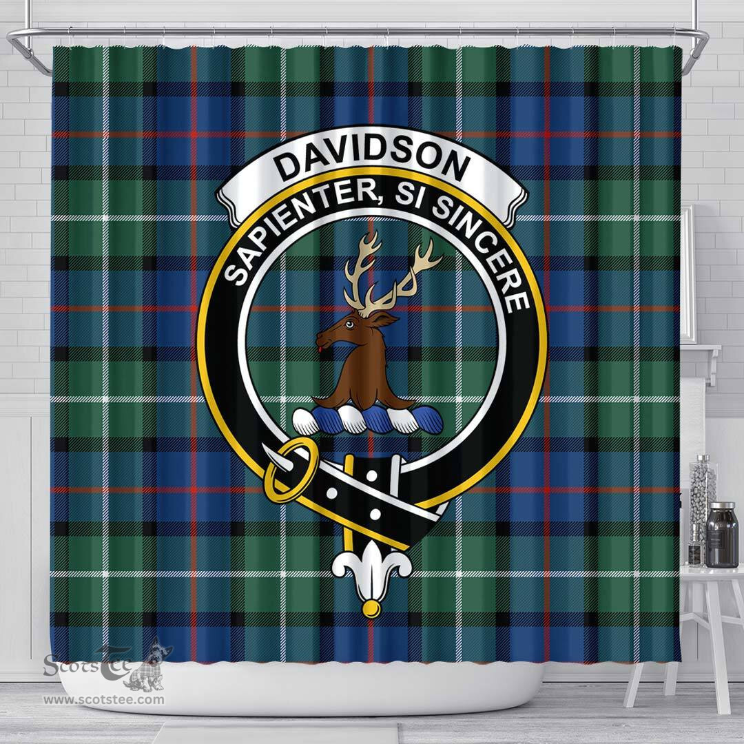 Scottish Davidson of Tulloch Clan Crest Tartan Shower Curtain