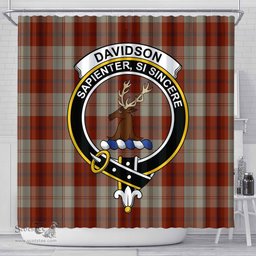 Scottish Davidson Dress Dancers Clan Crest Tartan Shower Curtain