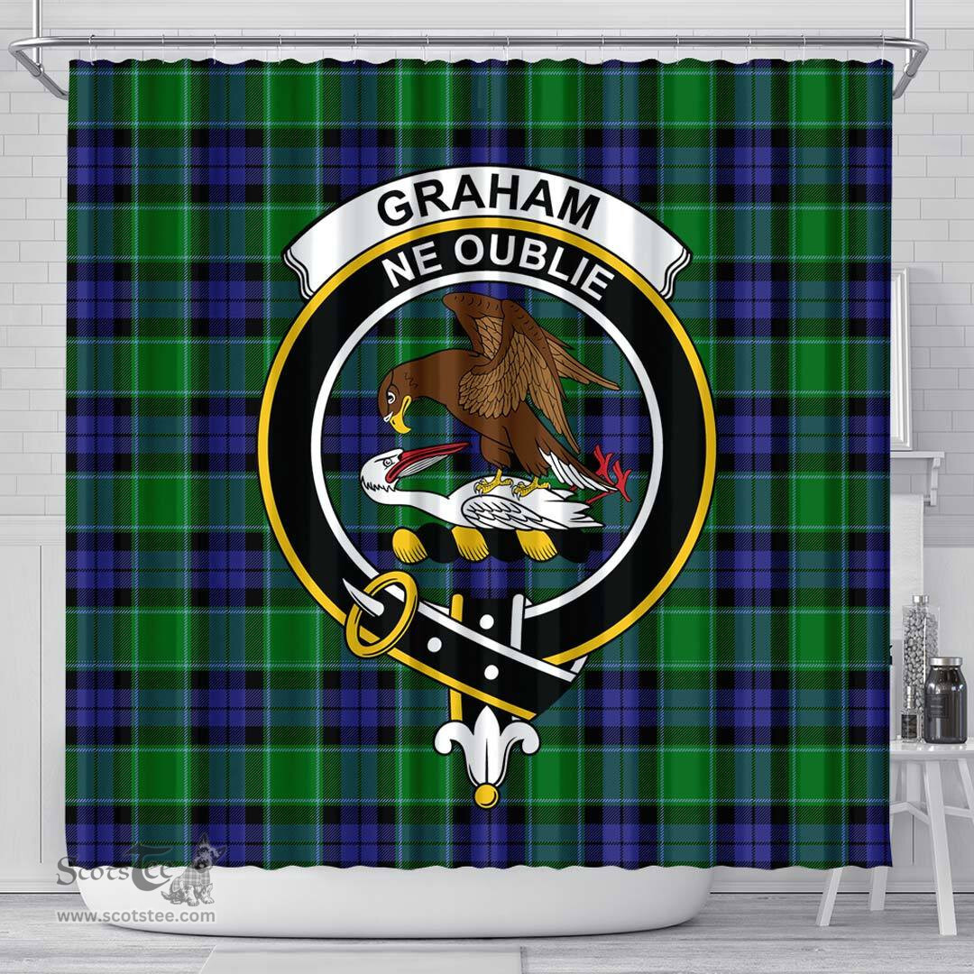 Scottish Graham of Menteith Modern Clan Crest Tartan Shower Curtain