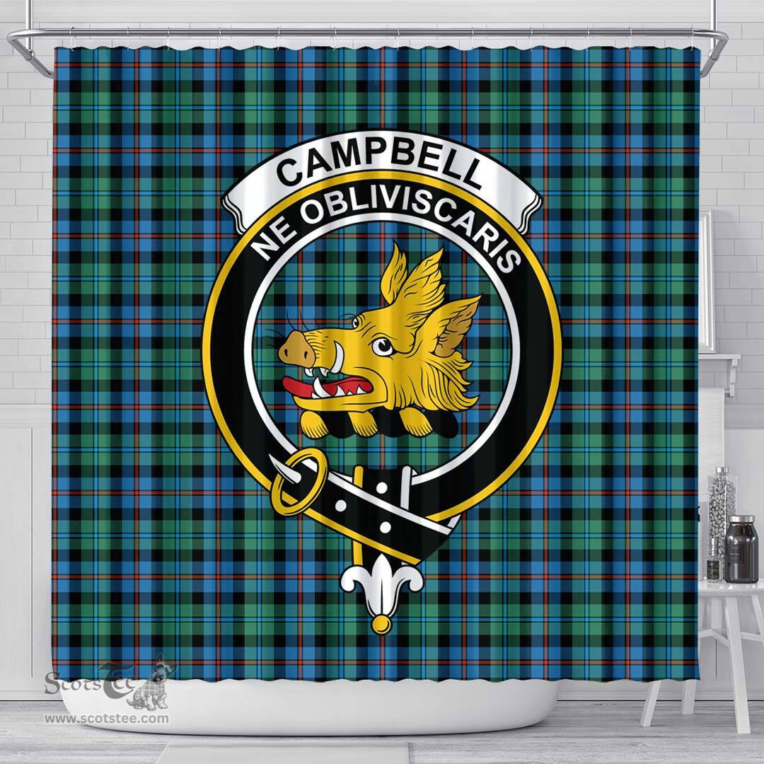 Scottish Campbell of Cawdor Ancient Clan Crest Tartan Shower Curtain