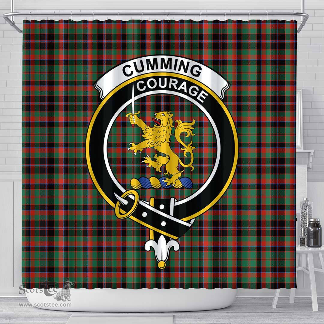Scottish Cumming Hunting Ancient Clan Crest Tartan Shower Curtain