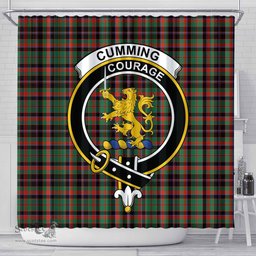 Scottish Cumming Hunting Ancient Clan Crest Tartan Shower Curtain