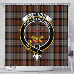 Scottish Cameron of Erracht Weathered Clan Crest Tartan Shower Curtain