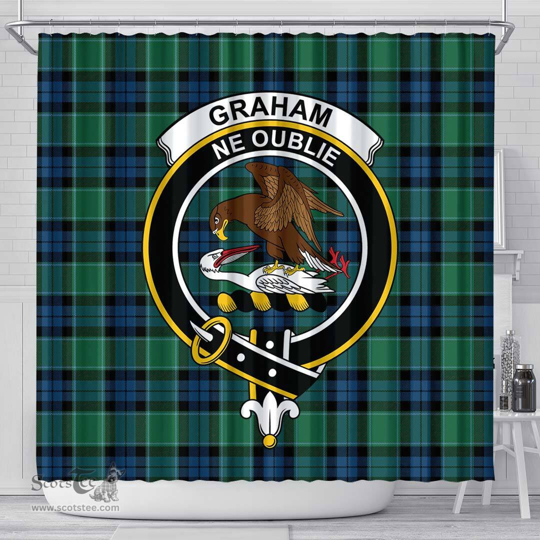 Scottish Graham of Menteith Ancient Clan Crest Tartan Shower Curtain