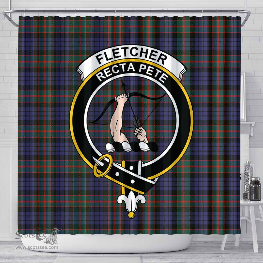 Scottish Fletcher of Dunans Clan Crest Tartan Shower Curtain