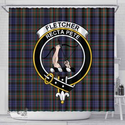 Scottish Fletcher of Dunans Clan Crest Tartan Shower Curtain