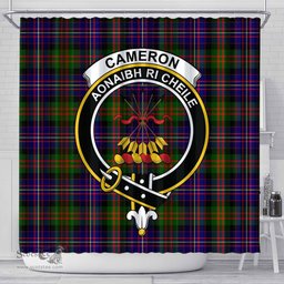 Scottish Cameron of Erracht Modern Clan Crest Tartan Shower Curtain