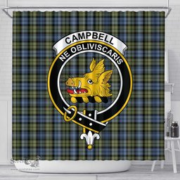 Scottish Campbell Faded Clan Crest Tartan Shower Curtain