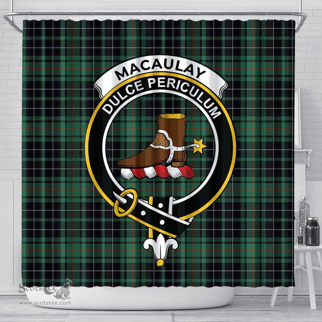 Scottish MacAulay Hunting Ancient Clan Crest Tartan Shower Curtain