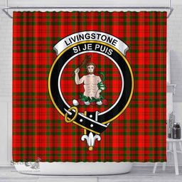 Scottish Livingstone Modern Clan Crest Tartan Shower Curtain