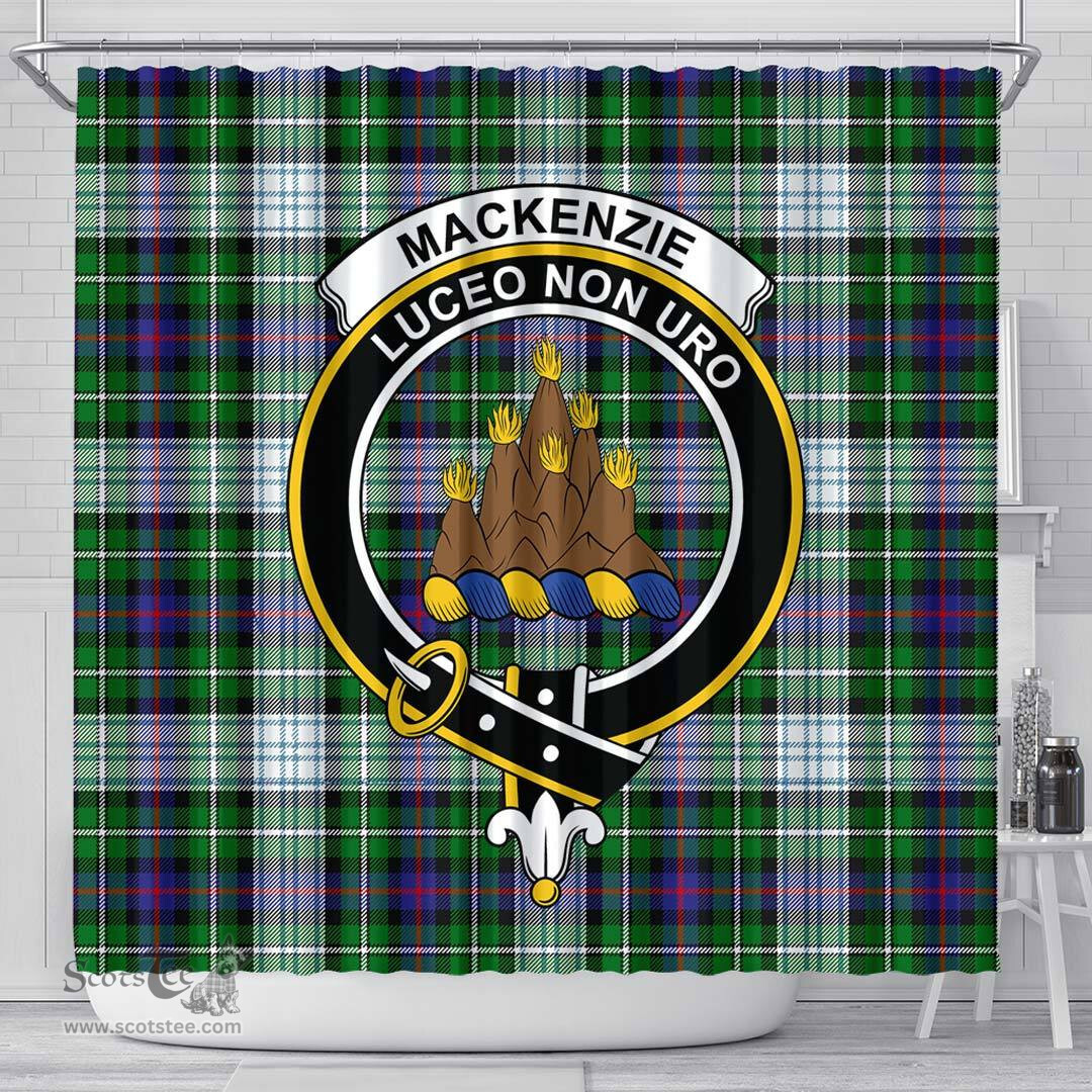 Scottish MacKenzie Dress Modern Clan Crest Tartan Shower Curtain