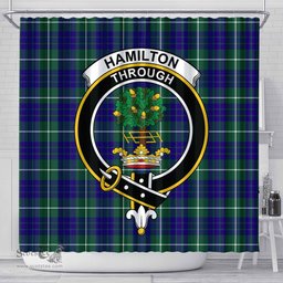 Scottish Hamilton Hunting Modern Clan Crest Tartan Shower Curtain
