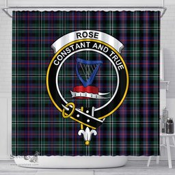 Scottish Rose Hunting Modern Clan Crest Tartan Shower Curtain