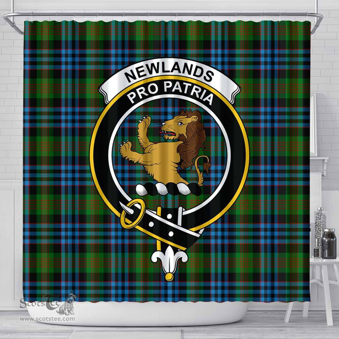 Scottish Newlands of Lauriston Clan Crest Tartan Shower Curtain