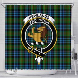 Scottish Newlands of Lauriston Clan Crest Tartan Shower Curtain
