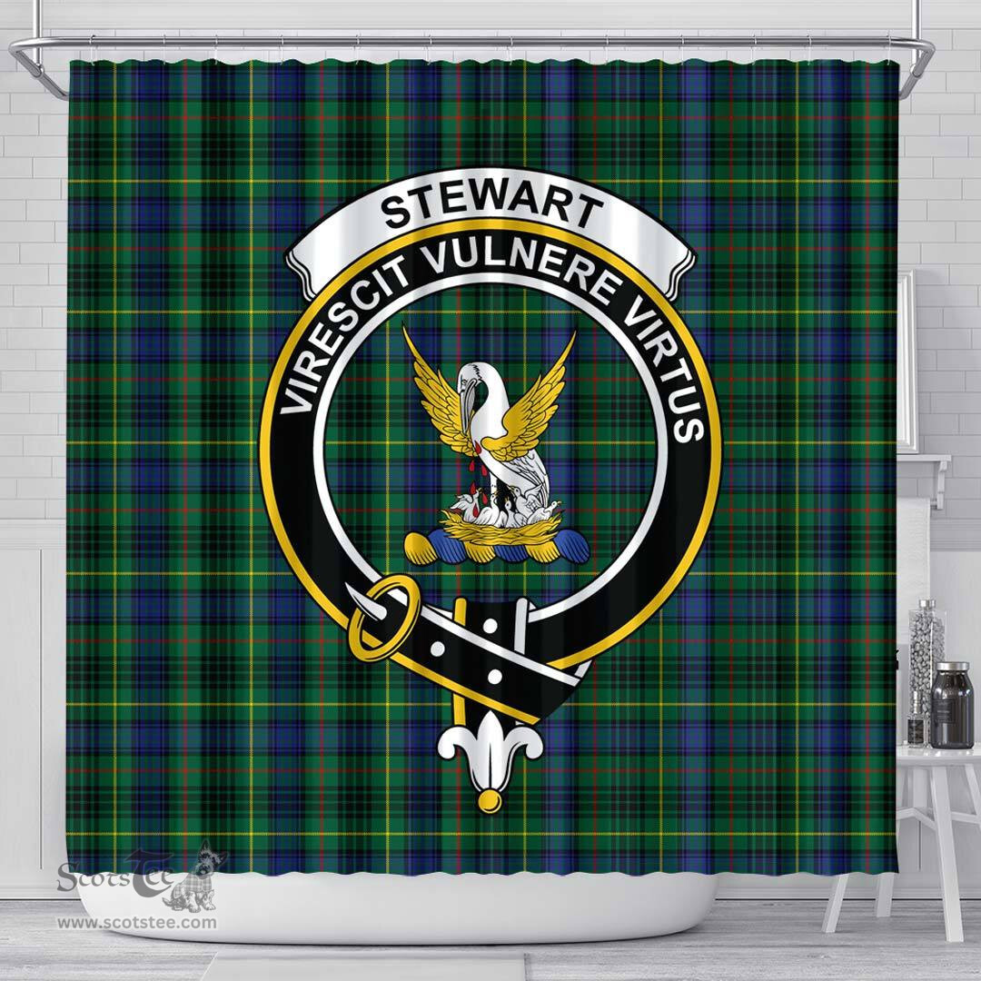 Scottish Stewart Hunting Modern Clan Crest Tartan Shower Curtain