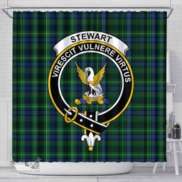 Scottish Stewart Hunting Modern Clan Crest Tartan Shower Curtain