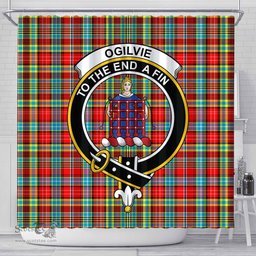 Scottish Ogilvie Hunting Ancient Clan Crest Tartan Shower Curtain