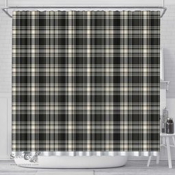 Scottish Menzies Black & White Ancient Clan Tartan Shower Curtain