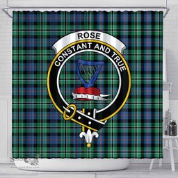 Scottish Rose Hunting Ancient Clan Crest Tartan Shower Curtain