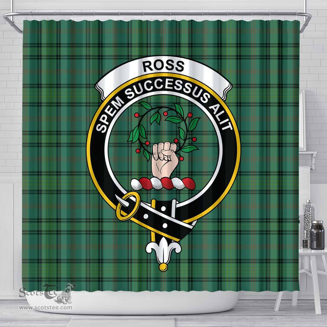 Scottish Ross Hunting Ancient Clan Crest Tartan Shower Curtain