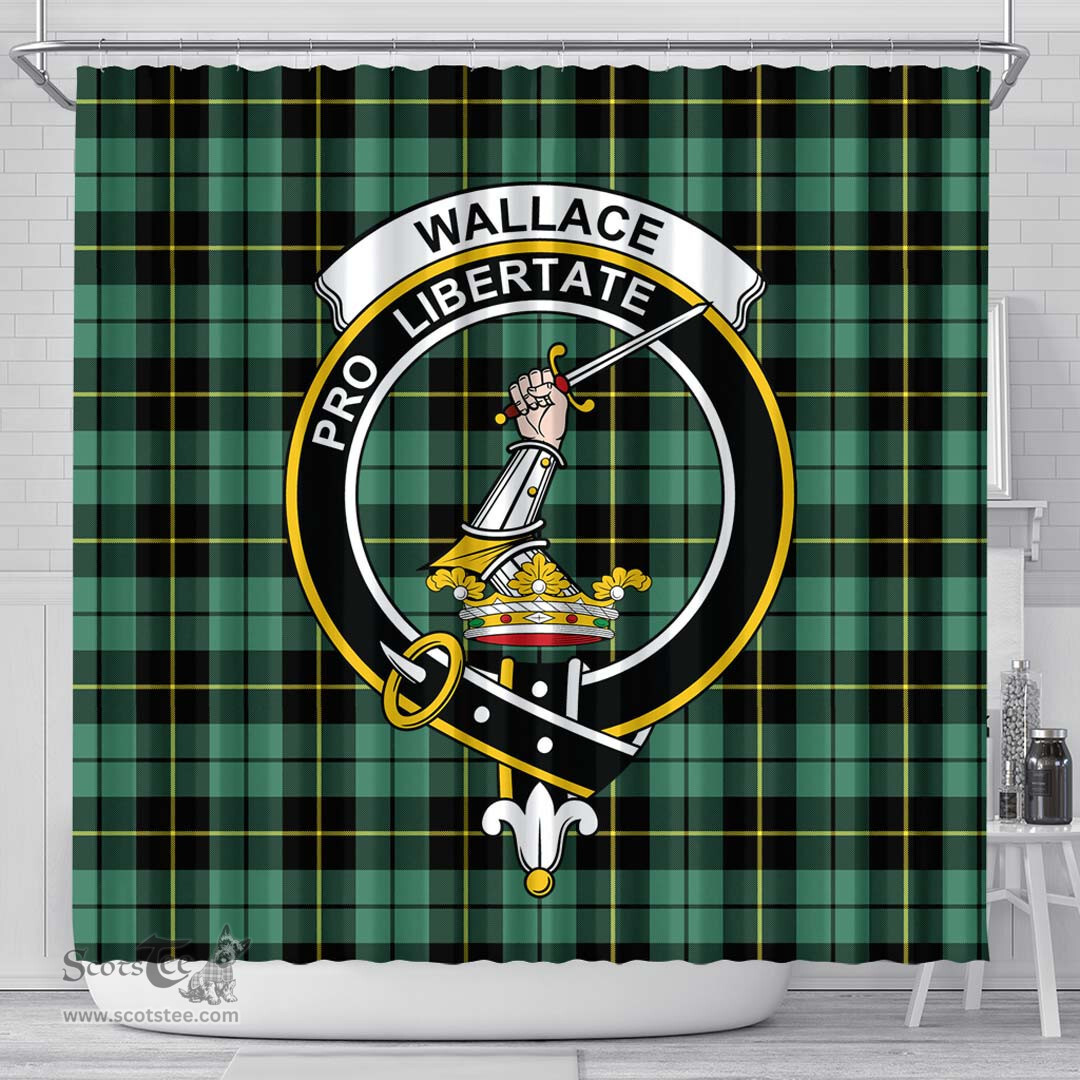 Scottish Wallace Hunting Ancient Clan Crest Tartan Shower Curtain