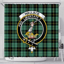 Scottish Wallace Hunting Ancient Clan Crest Tartan Shower Curtain