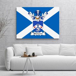 ScotsTee Shop Scottish Blanearn Clan Family Crest Scottish Flag Framed Canvas Print