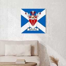 ScotsTee Shop Scottish Balmakin Clan Family Crest Scottish Flag Framed Canvas Print