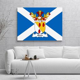 ScotsTee Shop Scottish Adair Clan Family Crest Scottish Flag Framed Canvas Print