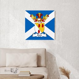 ScotsTee Shop Scottish Adair Clan Family Crest Scottish Flag Framed Canvas Print
