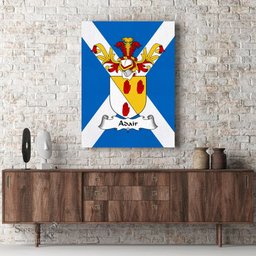 ScotsTee Shop Scottish Adair Clan Family Crest Scottish Flag Framed Canvas Print