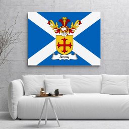 ScotsTee Shop Scottish Anny Clan Family Crest Scottish Flag Framed Canvas Print