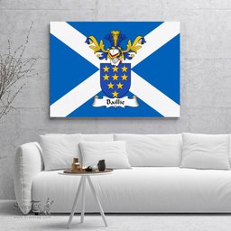 ScotsTee Shop Scottish Baillie Clan Family Crest Scottish Flag Framed Canvas Print
