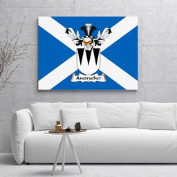 ScotsTee Shop Scottish Anstruther Clan Family Crest Scottish Flag Framed Canvas Print
