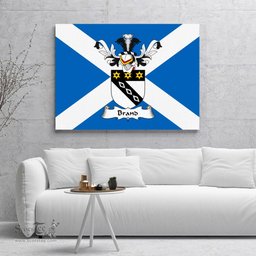 ScotsTee Shop Scottish Brand Clan Family Crest Scottish Flag Framed Canvas Print