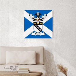ScotsTee Shop Scottish Brand Clan Family Crest Scottish Flag Framed Canvas Print