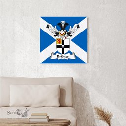 ScotsTee Shop Scottish Bridges Clan Family Crest Scottish Flag Framed Canvas Print