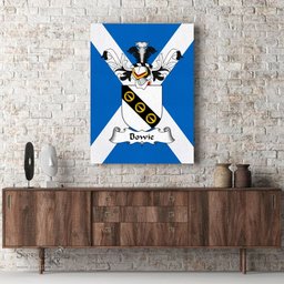 ScotsTee Shop Scottish Bowie Clan Family Crest Scottish Flag Framed Canvas Print