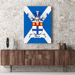 ScotsTee Shop Scottish Blaw or Blew Clan Family Crest Scottish Flag Framed Canvas Print