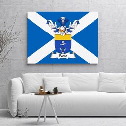 ScotsTee Shop Scottish Farie Clan Family Crest Scottish Flag Framed Canvas Print