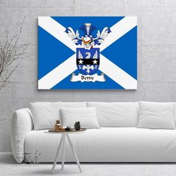 ScotsTee Shop Scottish Bettie Clan Family Crest Scottish Flag Framed Canvas Print