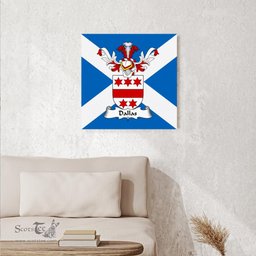 ScotsTee Shop Scottish Dallas Clan Family Crest Scottish Flag Framed Canvas Print
