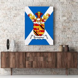 ScotsTee Shop Scottish Dempster Clan Family Crest Scottish Flag Framed Canvas Print