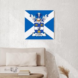 ScotsTee Shop Scottish Crabbie Clan Family Crest Scottish Flag Framed Canvas Print