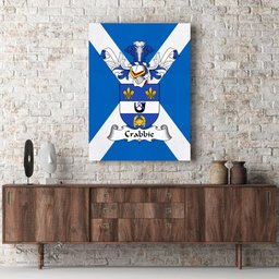 ScotsTee Shop Scottish Crabbie Clan Family Crest Scottish Flag Framed Canvas Print