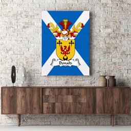 ScotsTee Shop Scottish Donald Clan Family Crest Scottish Flag Framed Canvas Print