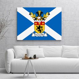 ScotsTee Shop Scottish Chancellor Clan Family Crest Scottish Flag Framed Canvas Print