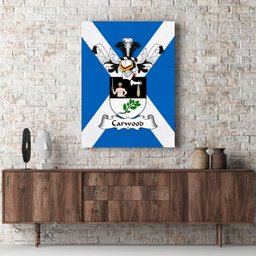 ScotsTee Shop Scottish Carwood Clan Family Crest Scottish Flag Framed Canvas Print